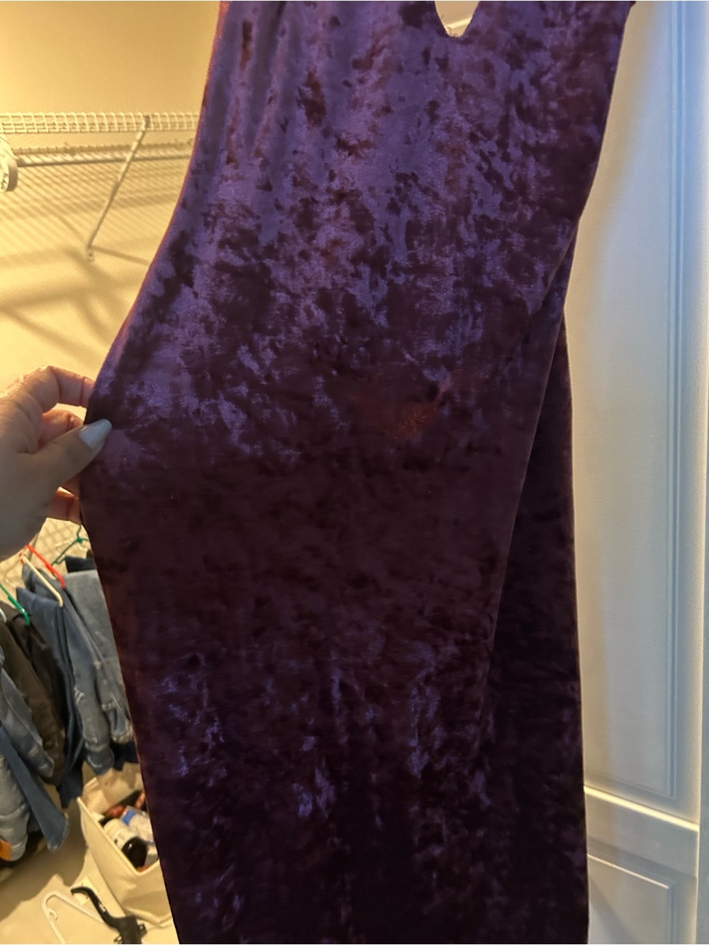Guess Purple Crushed Velvet Midi Pencil Skirt